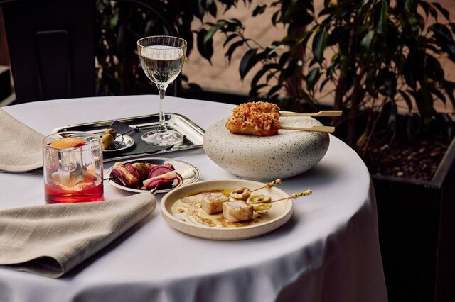 A dinner spread at Etta.