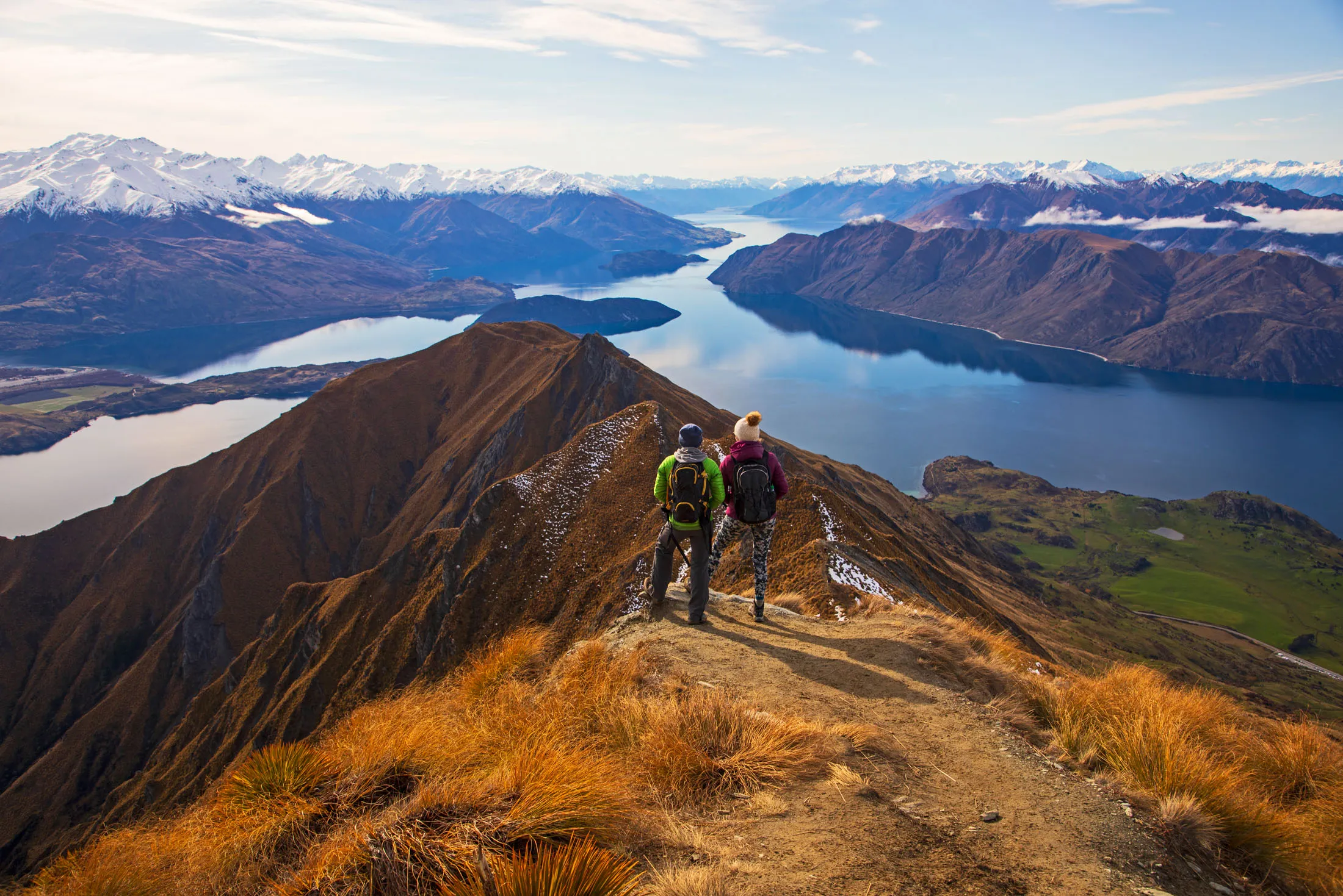 The viewpoint at the top of Mt. Roy on the South Island
