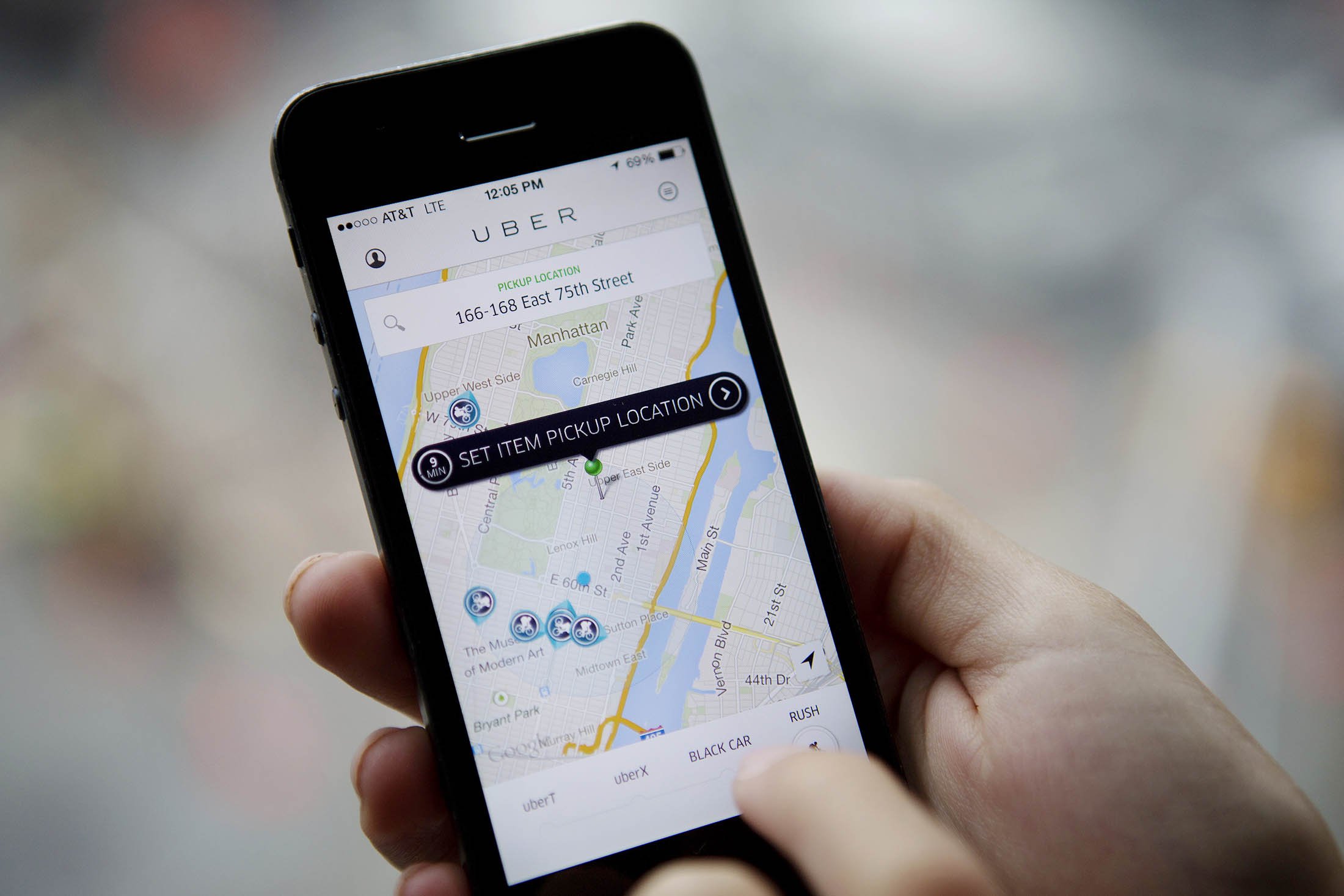 Th Uber Technologies Inc. car service app.
