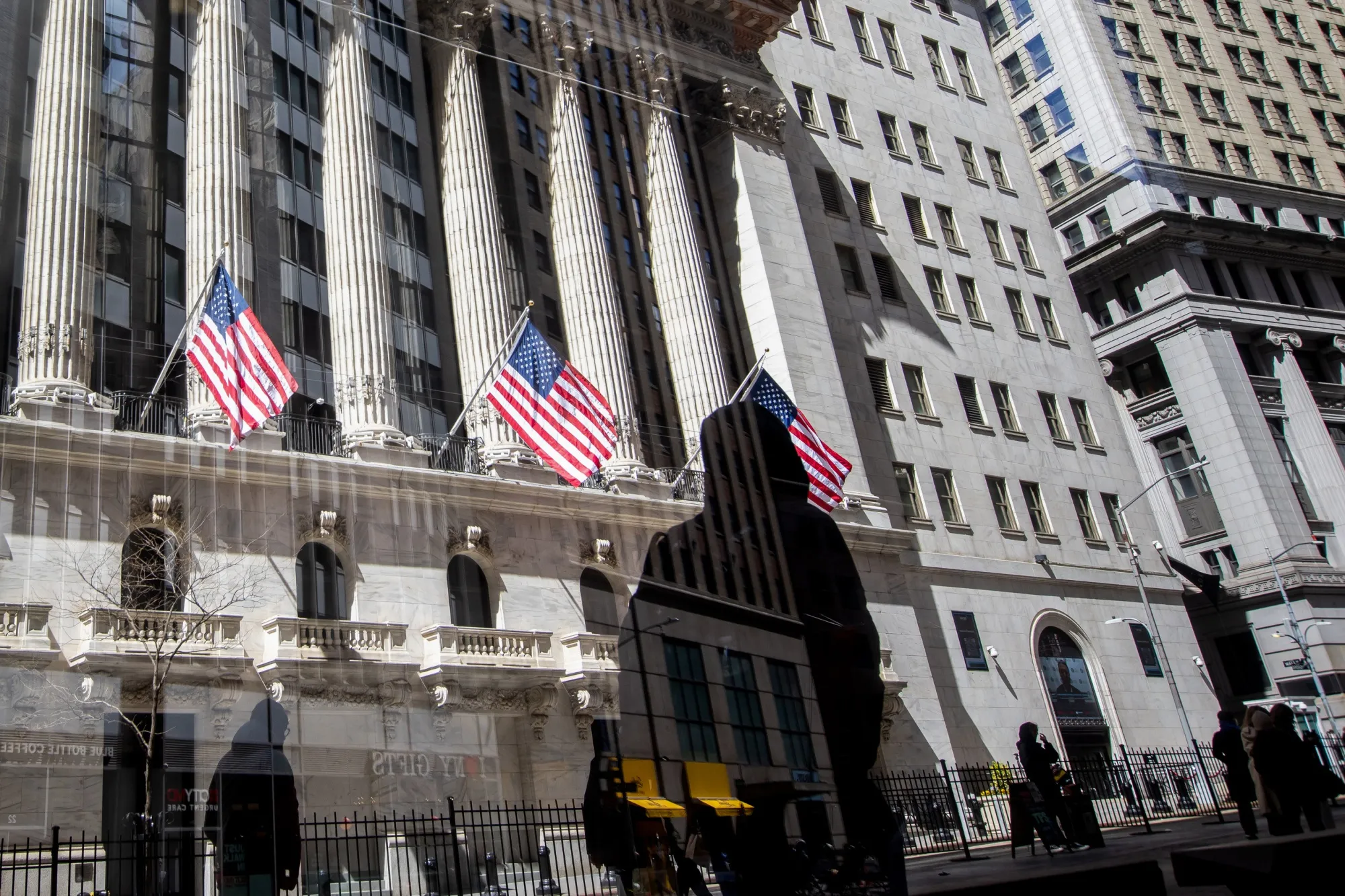 Traders On The Floor Of The NYSE As US Stocks Rally Most Since 2022 On Trade Deal Hopes