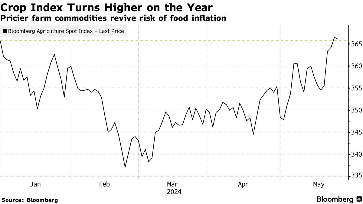 Food Inflation Fears Rekindled as Crop Index Erases 2024 Loss - Bloomberg