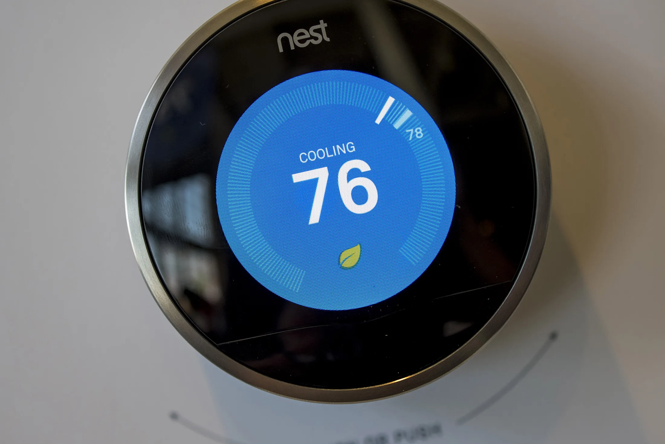 A Nest Labs Inc. thermostat is displayed during an event in San Francisco, California, U.S., on Wednesday, June 17, 2015.
