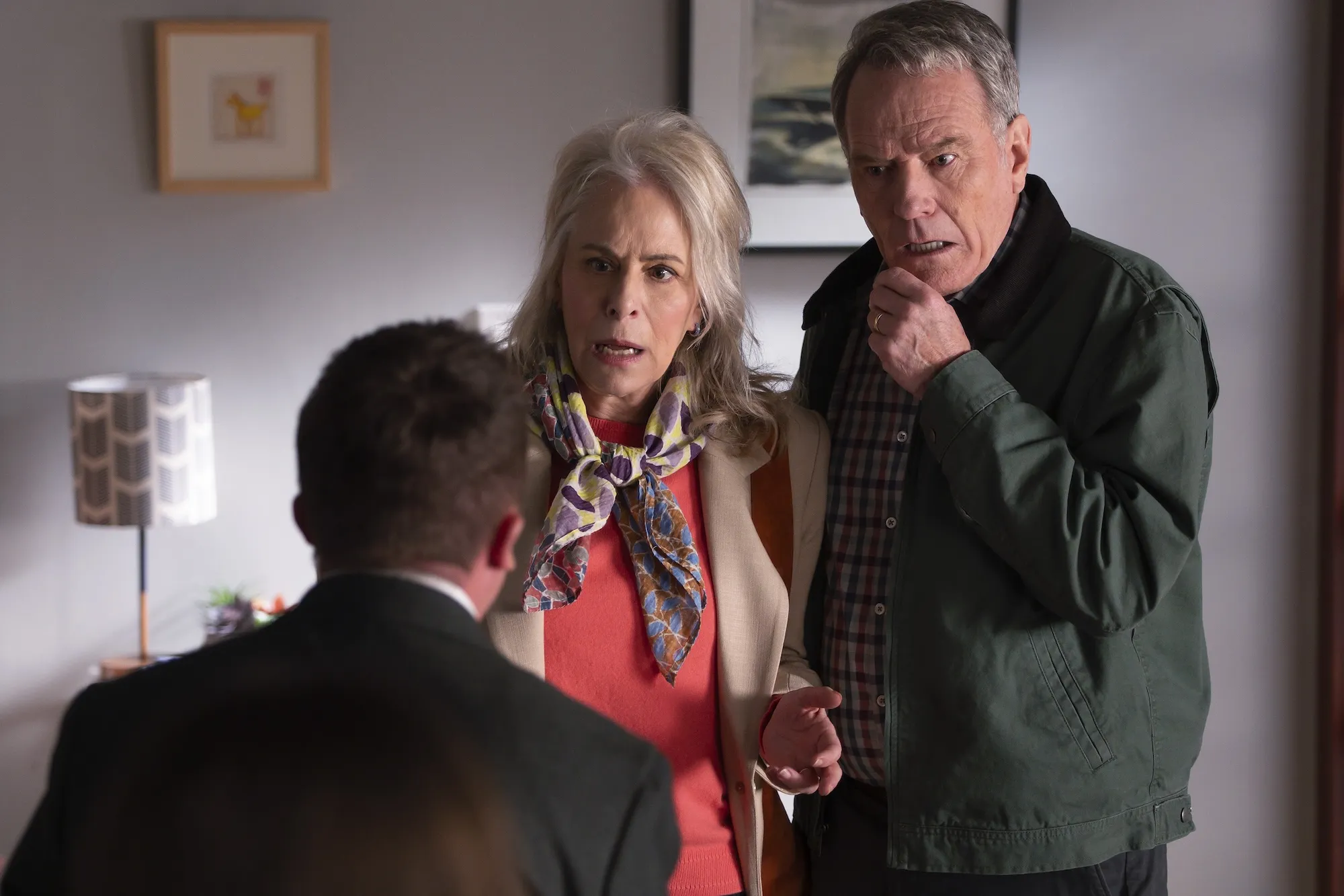 Frankie Muniz (facing away), Jane Kaczmarek and&nbsp;Bryan Cranston in the first episode of Malcolm in the Middle: Life’s Still Unfair.