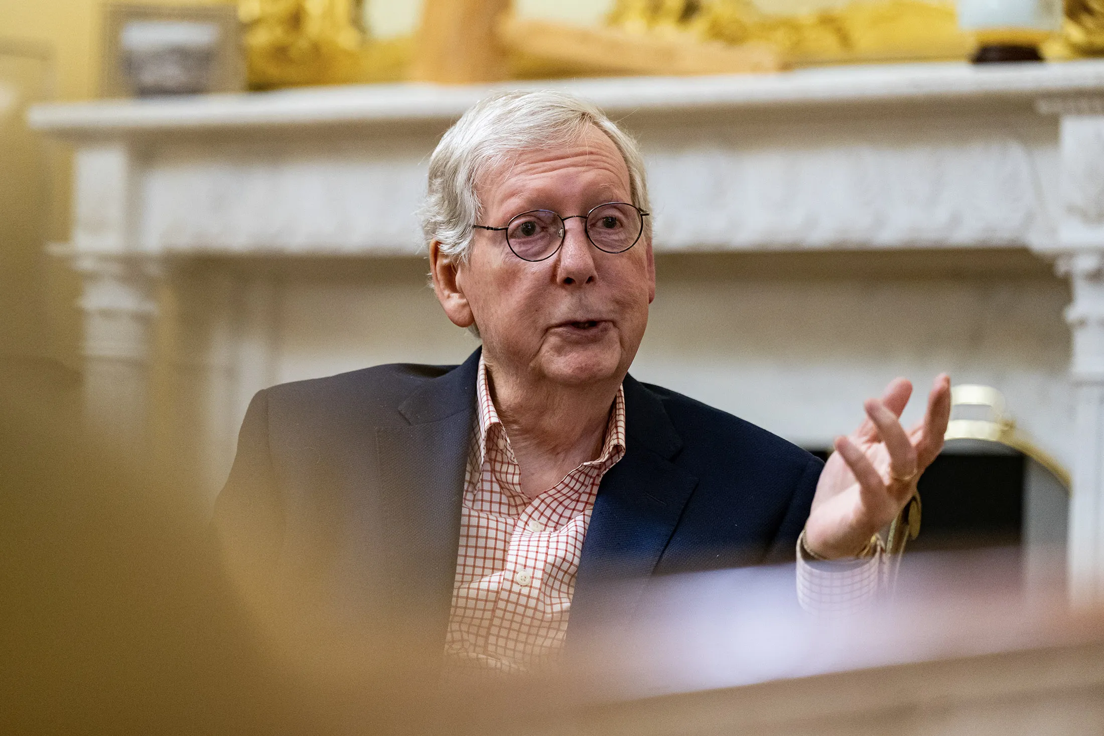 Mitch McConnell during an interview at the US Capitol in Washington, on May 8.