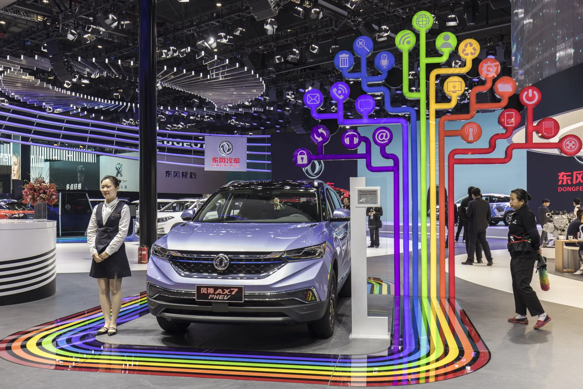 The Dongfeng AX7 plug-in hybrid car.
