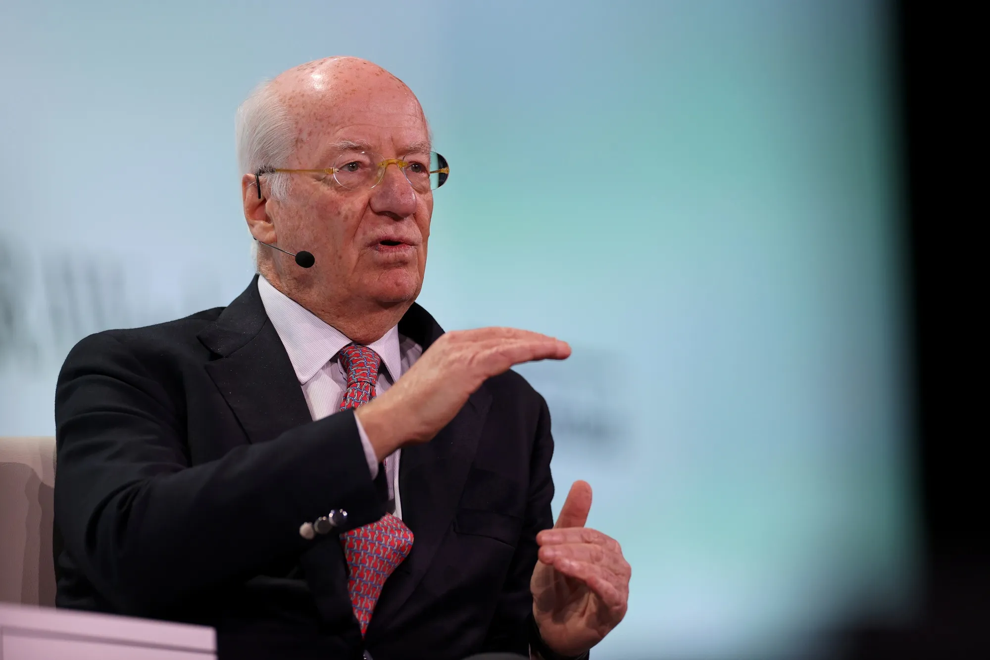 Paolo Rocca speaks at the CERAWeek by S&amp;P Global conference in Houston, Texas on March 20.