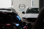 Mazda Motor Corp. vehicles displayed at the company's dealership in Yokohama, Japan, on Sunday, Feb. 7, 2021. 