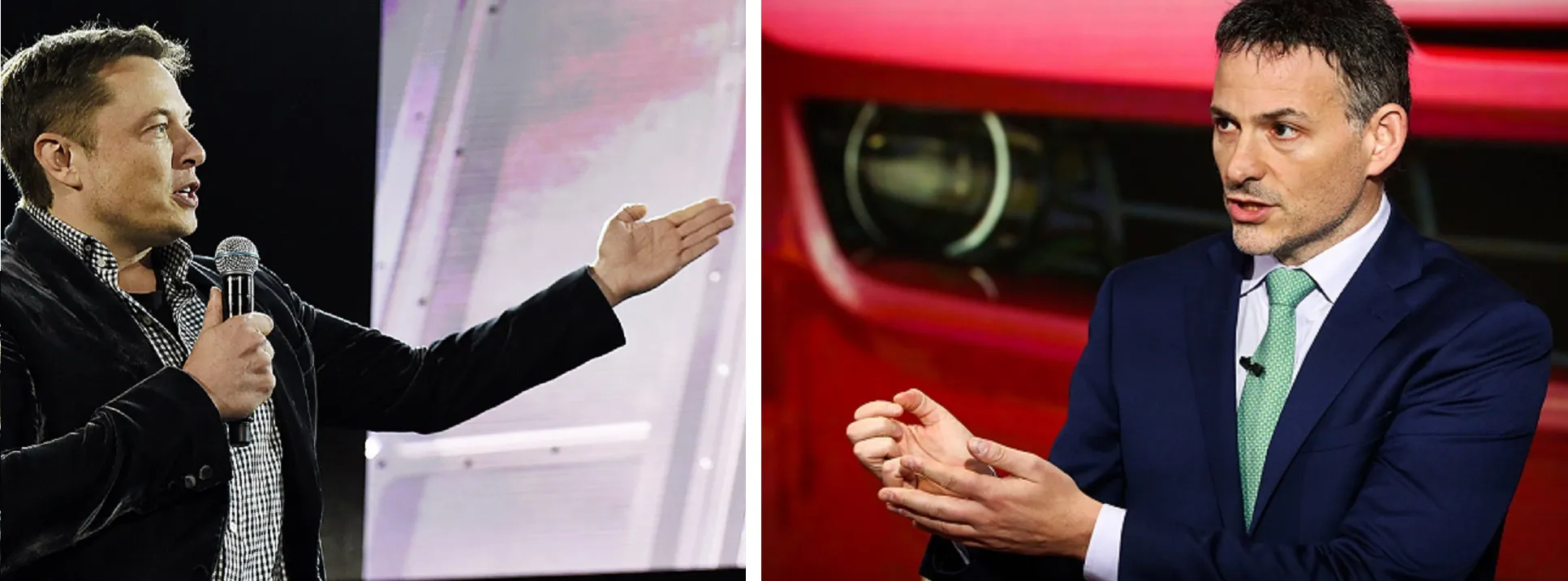 The duelists: Elon Musk of Tesla, left, and David Einhorn of Greenlight Capital.