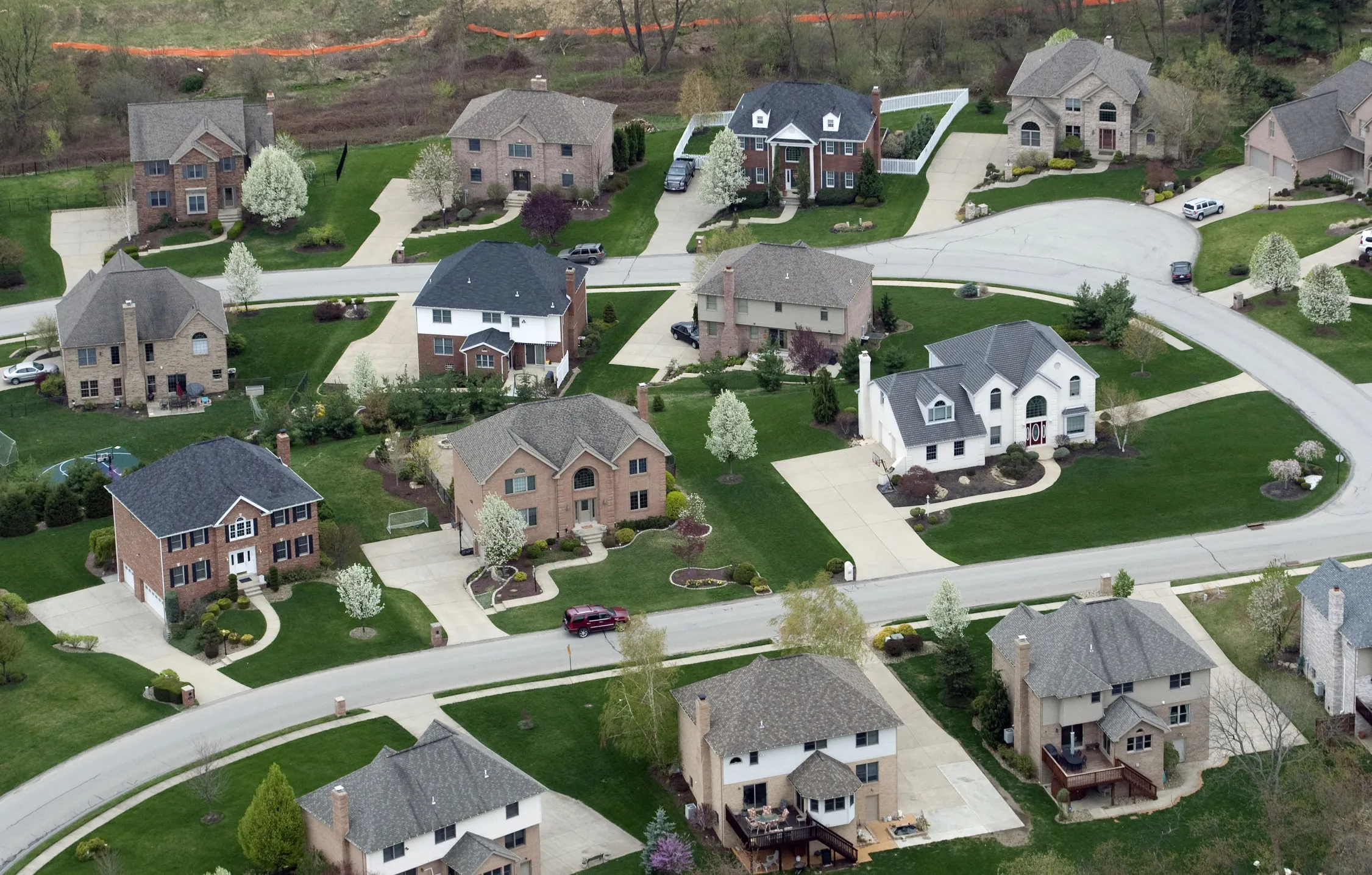 Rows of houses stand near Pittsburgh, Pennsylvania, U.S.