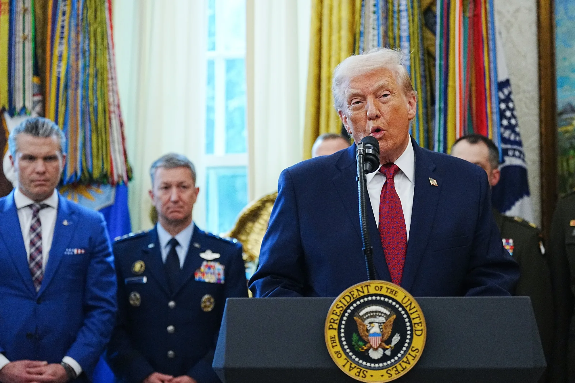 President Trumps Holds Mexican Border Defense Medal Presentation