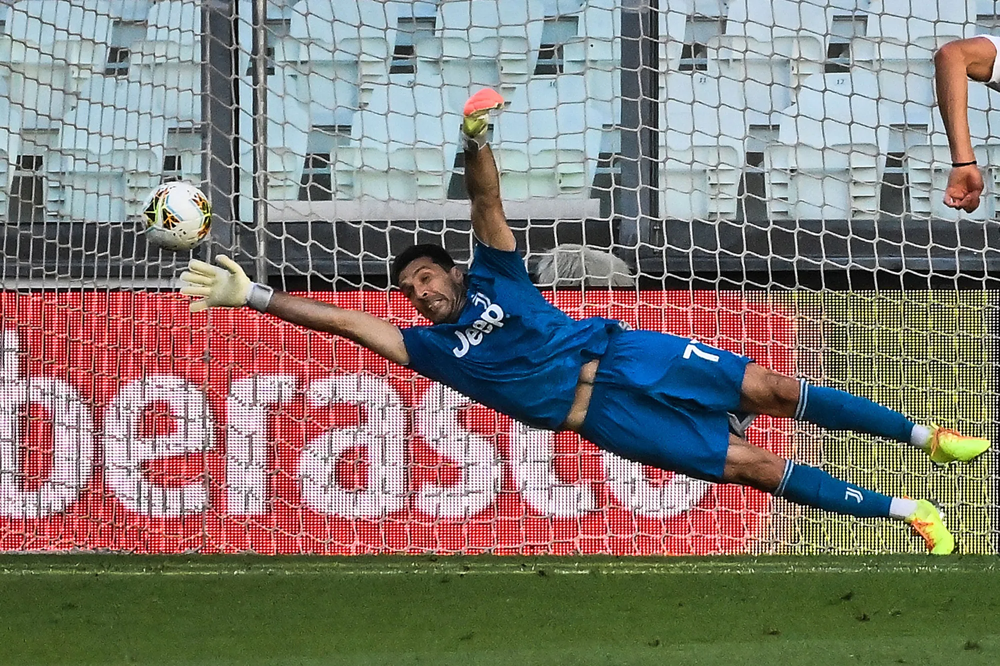 Juventus'&nbsp;goalkeeper Gianluigi Buffon concedes a penalty during the Italian Serie A football match Juventus vs Torino.