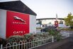 An entrance to the Jaguar Land Rover manufacturing plant in Castle Bromwich, UK