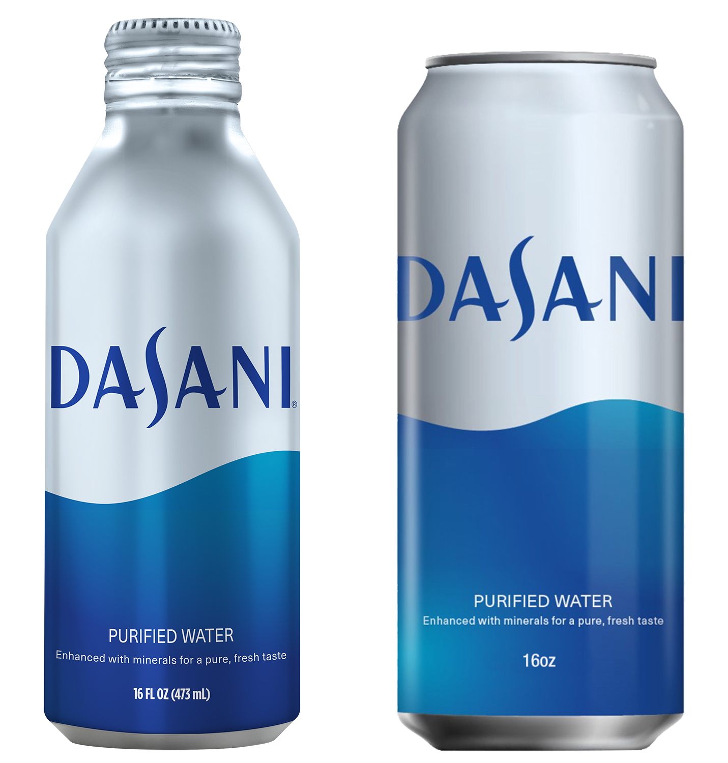 Dasani bottle and can