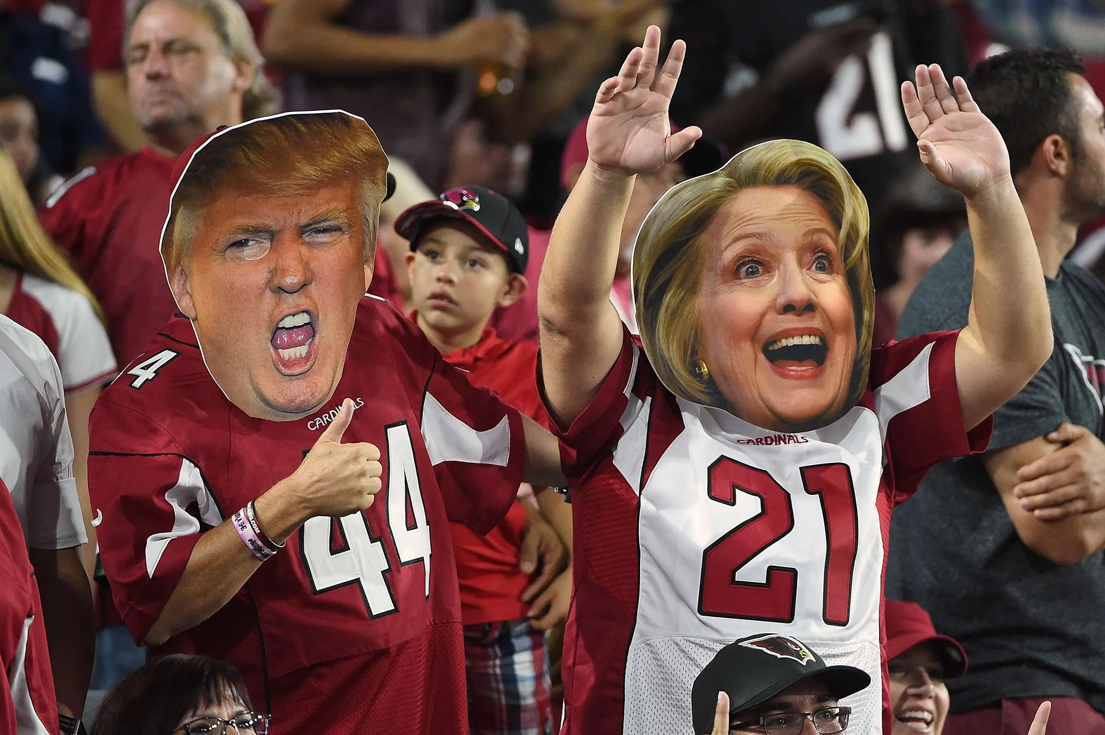 Simulacra at an NFL game last month in Glendale, Arizona.

