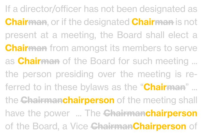 Goodbye Chairman, Hello Chair. The Gendered Title Is Fading Away