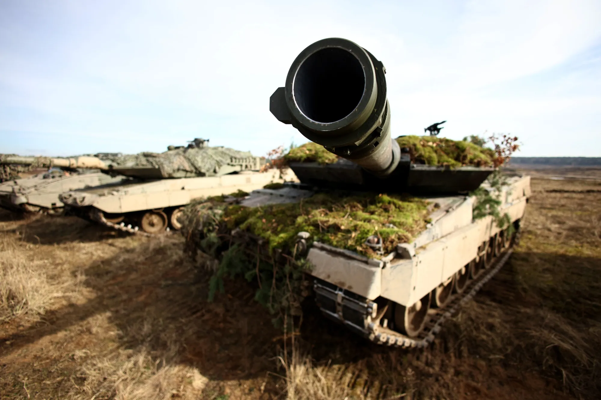 A Leopard 2 main battle tank during a NATO exercise in Poland in February.