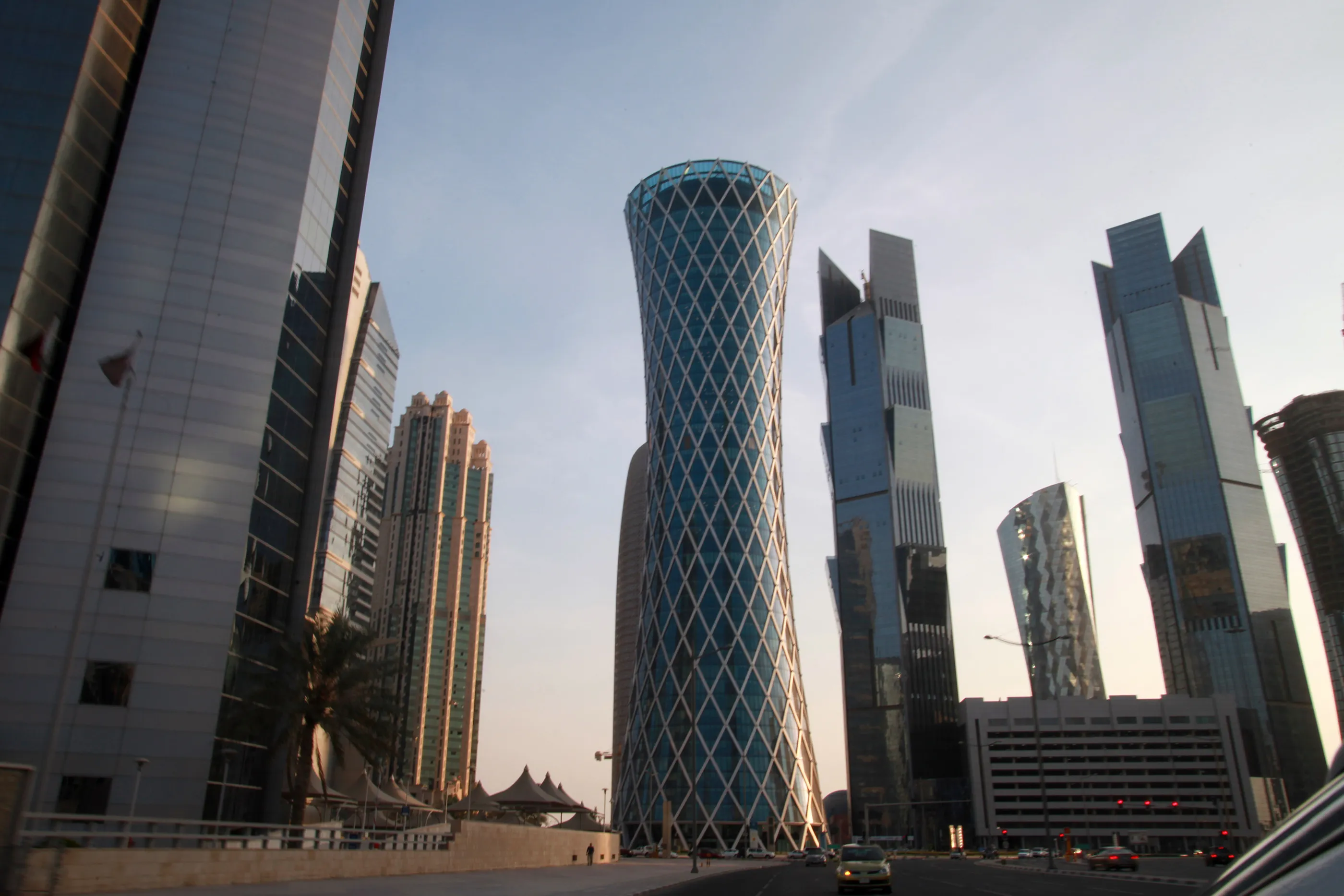 Skyscrapers stand on the city skyline in Doha, Qatar.