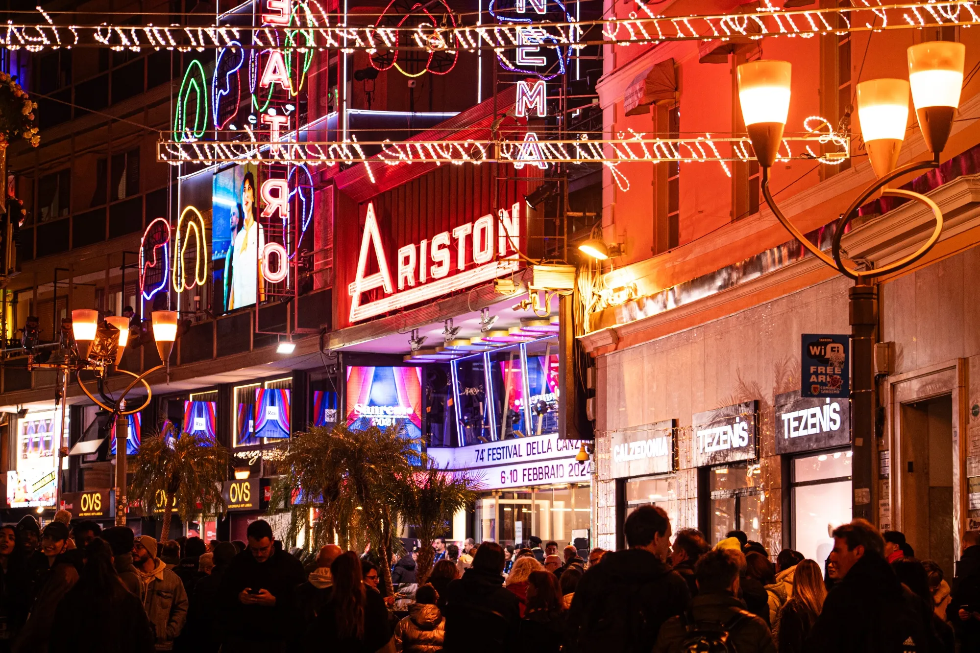 Teatro Ariston&nbsp;during the 74th Sanremo Music Festival 2024.