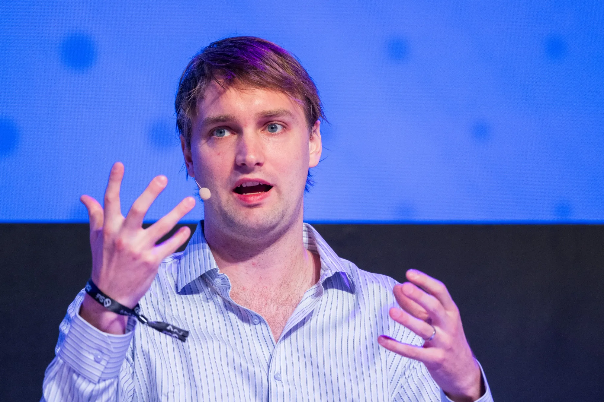 Rune Christensen, co-founder of MakerDAO, speaks during a conference in Singapore in September 2023. 