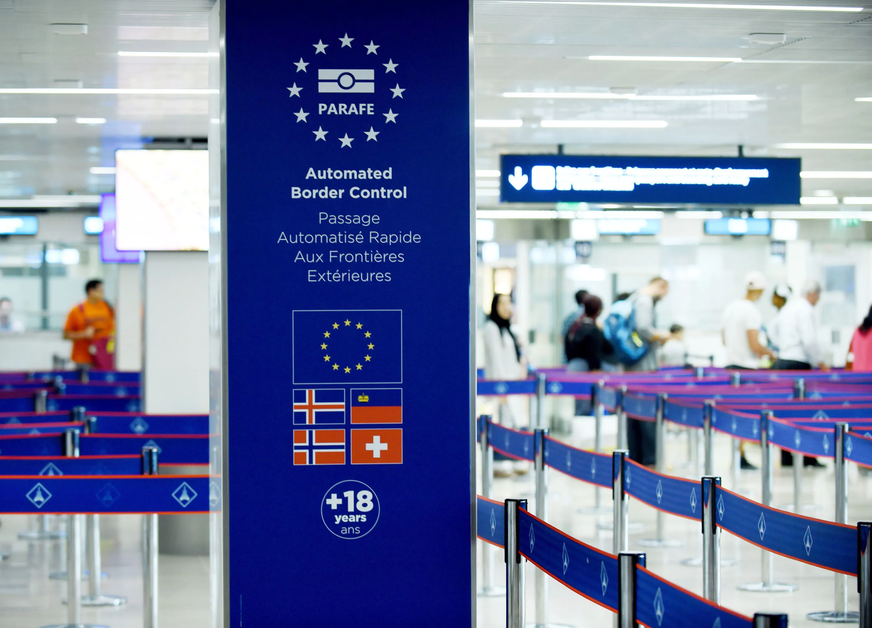 Border passport control at Orly airport, near Paris.&nbsp;