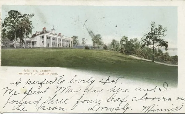 A 1901 postcard from George Washington's home of Mount Vernon.
