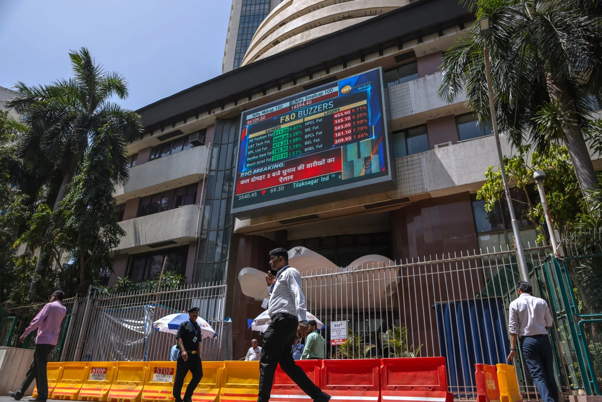 The Bombay Stock Exchange (BSE) building in Mumbai, on&nbsp;March 15.