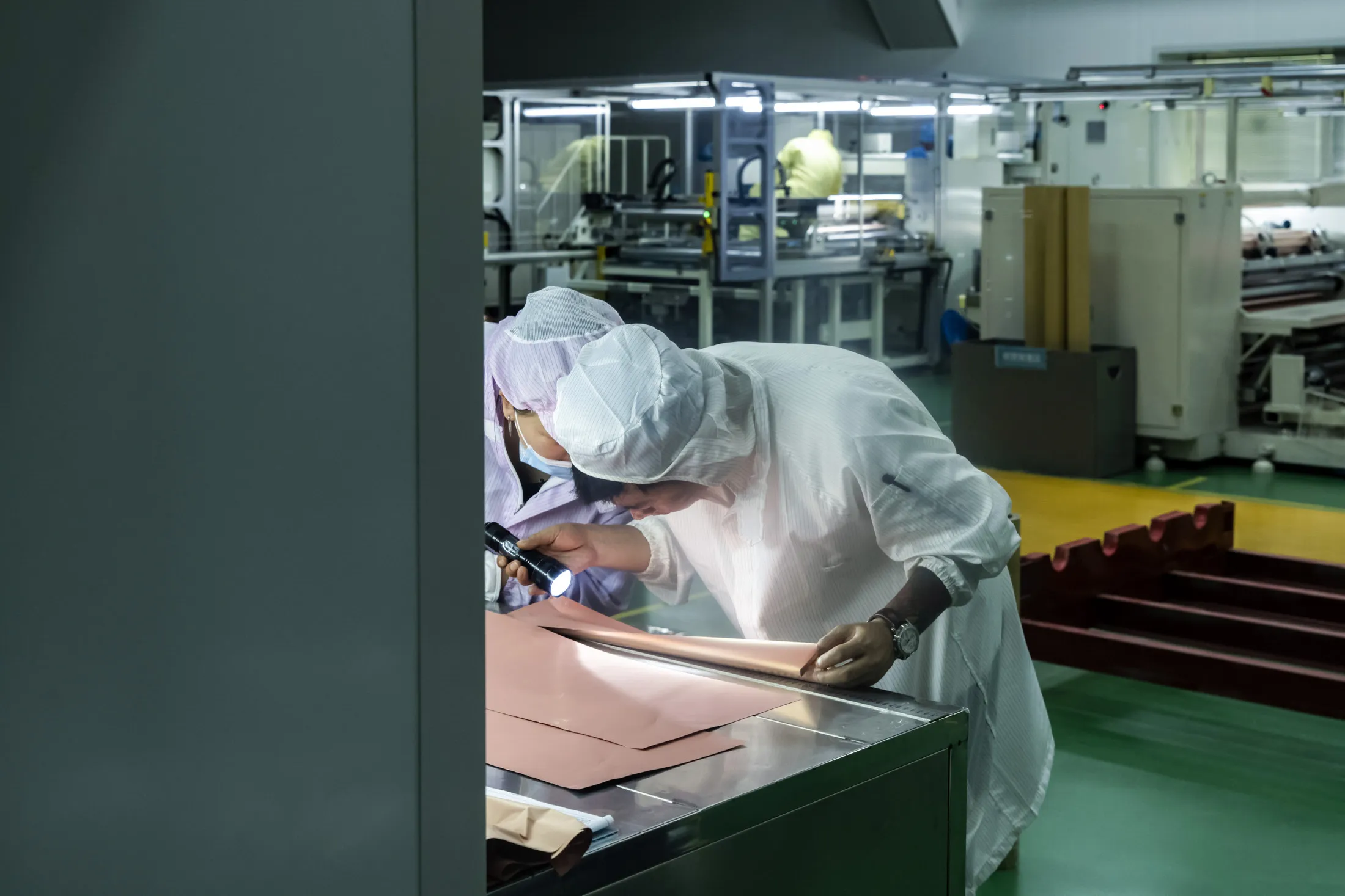 Copper foil production at Zhejiang Huanergy Co. in Jinhua, China.