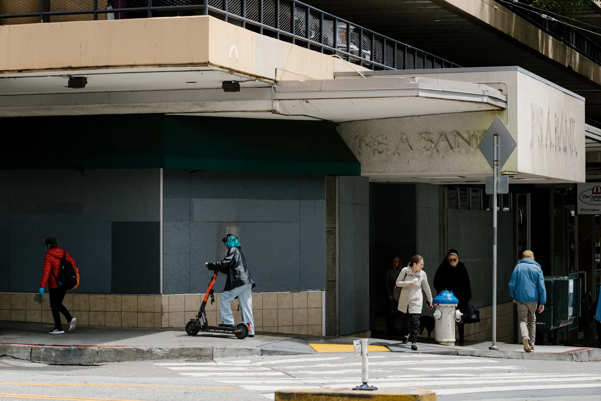A vacant retail storefront in the Union Square shopping district of San Francisco.