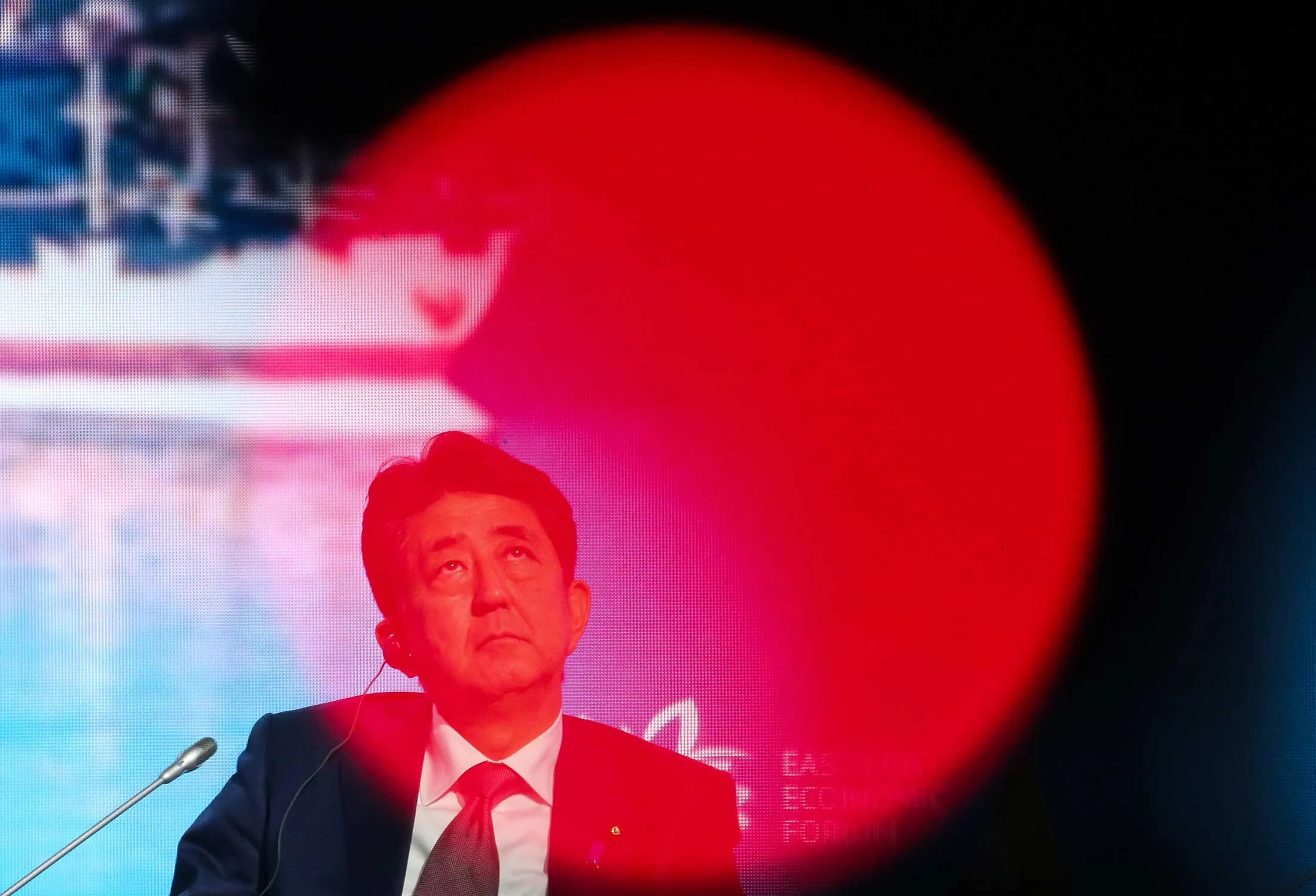 Shinzo Abe at the Eastern Economic Forum in Vladivostok, Russia, on&nbsp;Sept. 5.