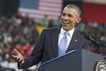 U.S. President Barack Obama speaks at Safaricom Indoor Arena in Nairobi on July 26, 2015.
