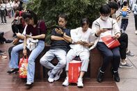 Shoppers in Shanghai During Golden Week