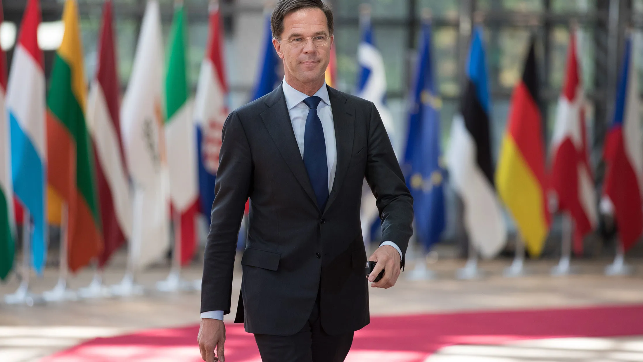 Mark Rutte, Dutch prime minister, arrives for a European Union leaders’ emergency Brexit summit in Brussels on April 29, 2017.
