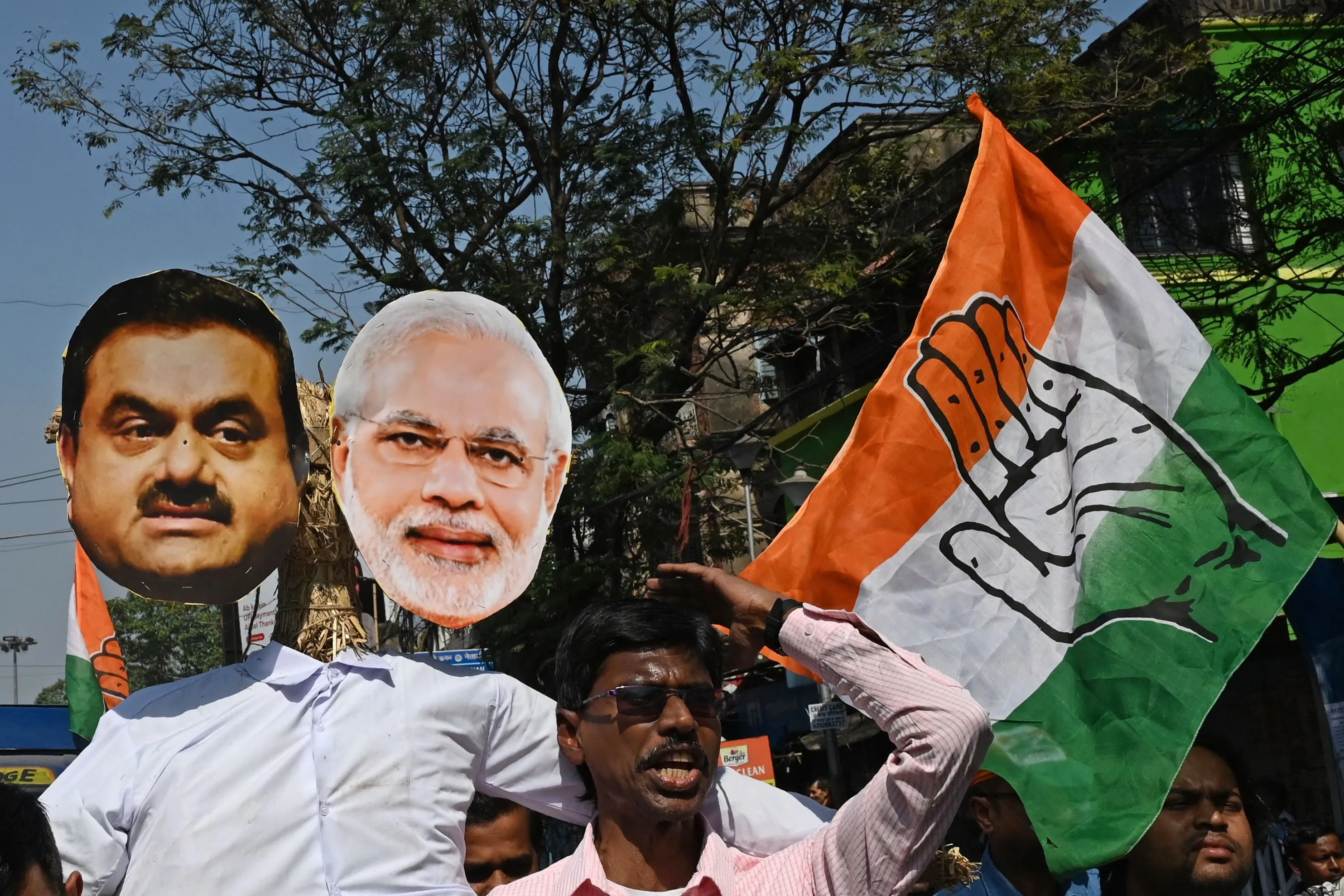 An opposition protest in Kolkata.