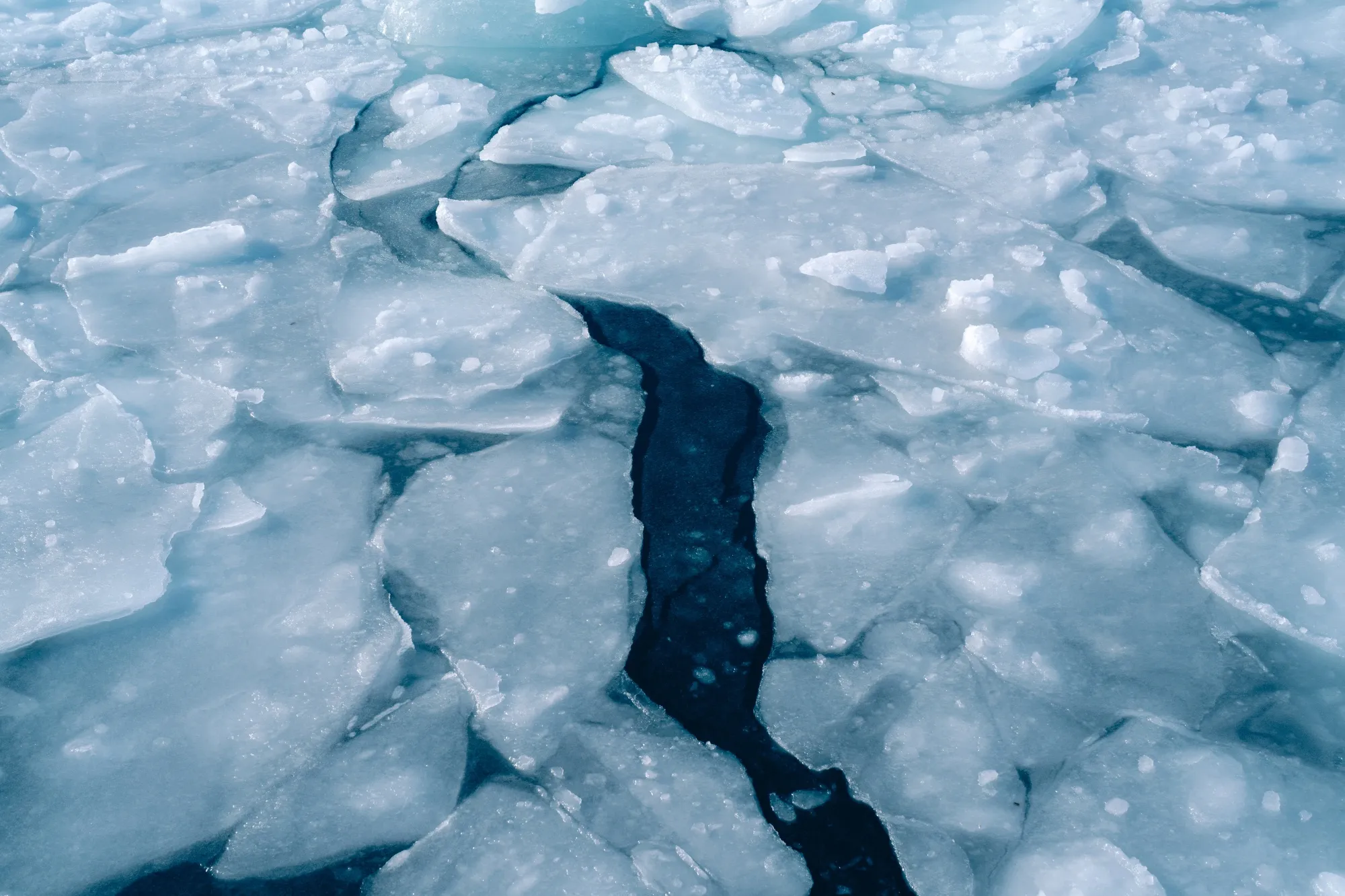 Broken sea ice at the port in Sisimiut, Greenland, on March 30.