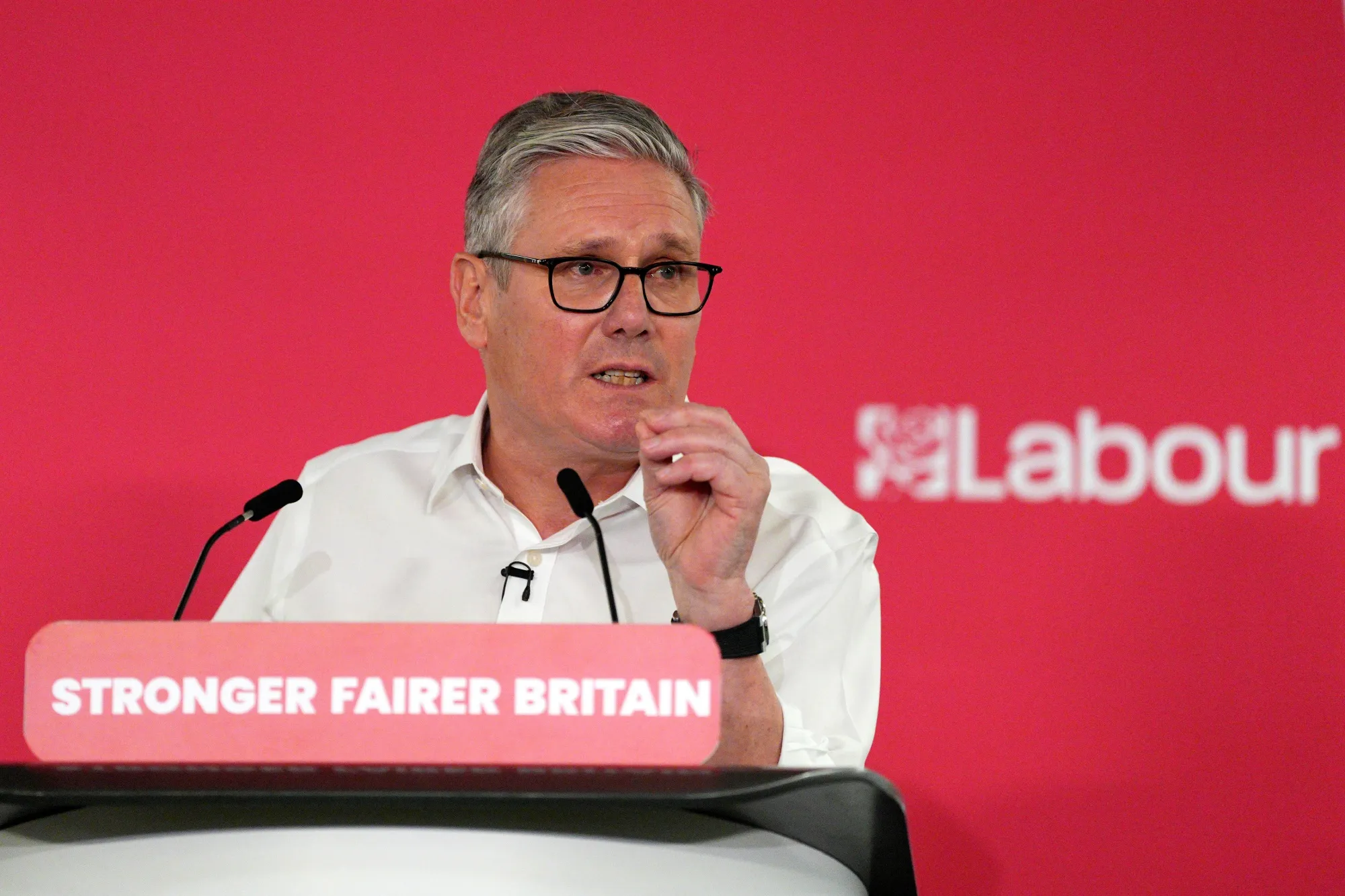 Prime Minister Keir Starmer speaks in London, on May 11.