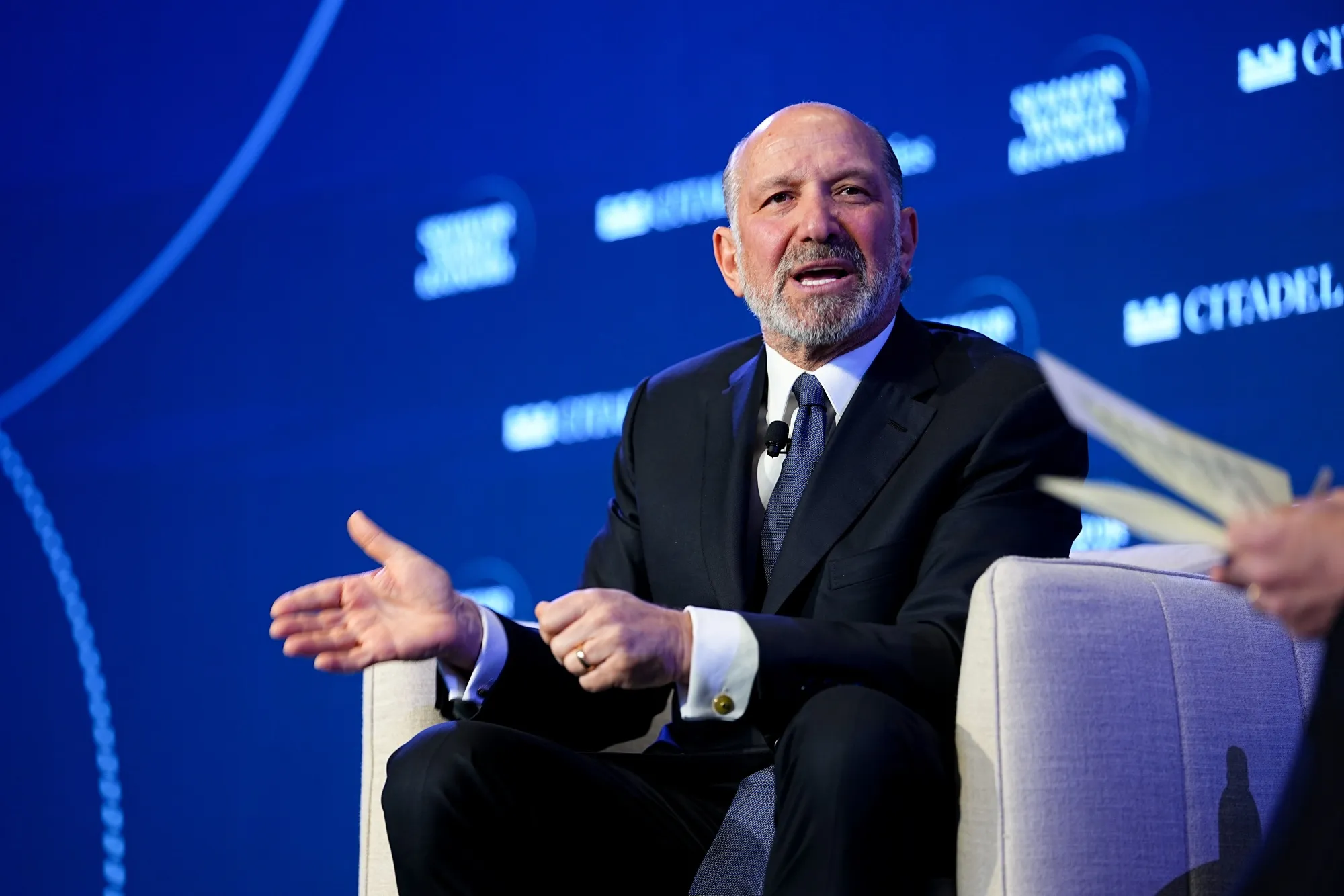 Howard Lutnick at the Semafor World Economy Summit in Washington on April 17.