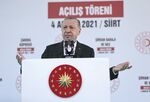 Recep Tayyip Erdogan attends an event in Siirt, Turkey on Dec.&nbsp;4.