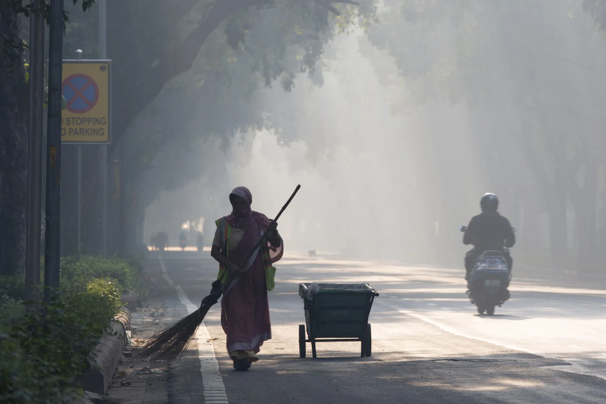 Shrouded in smog.