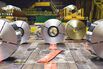 Rolls of coiled steel at a Canadian steel plant.