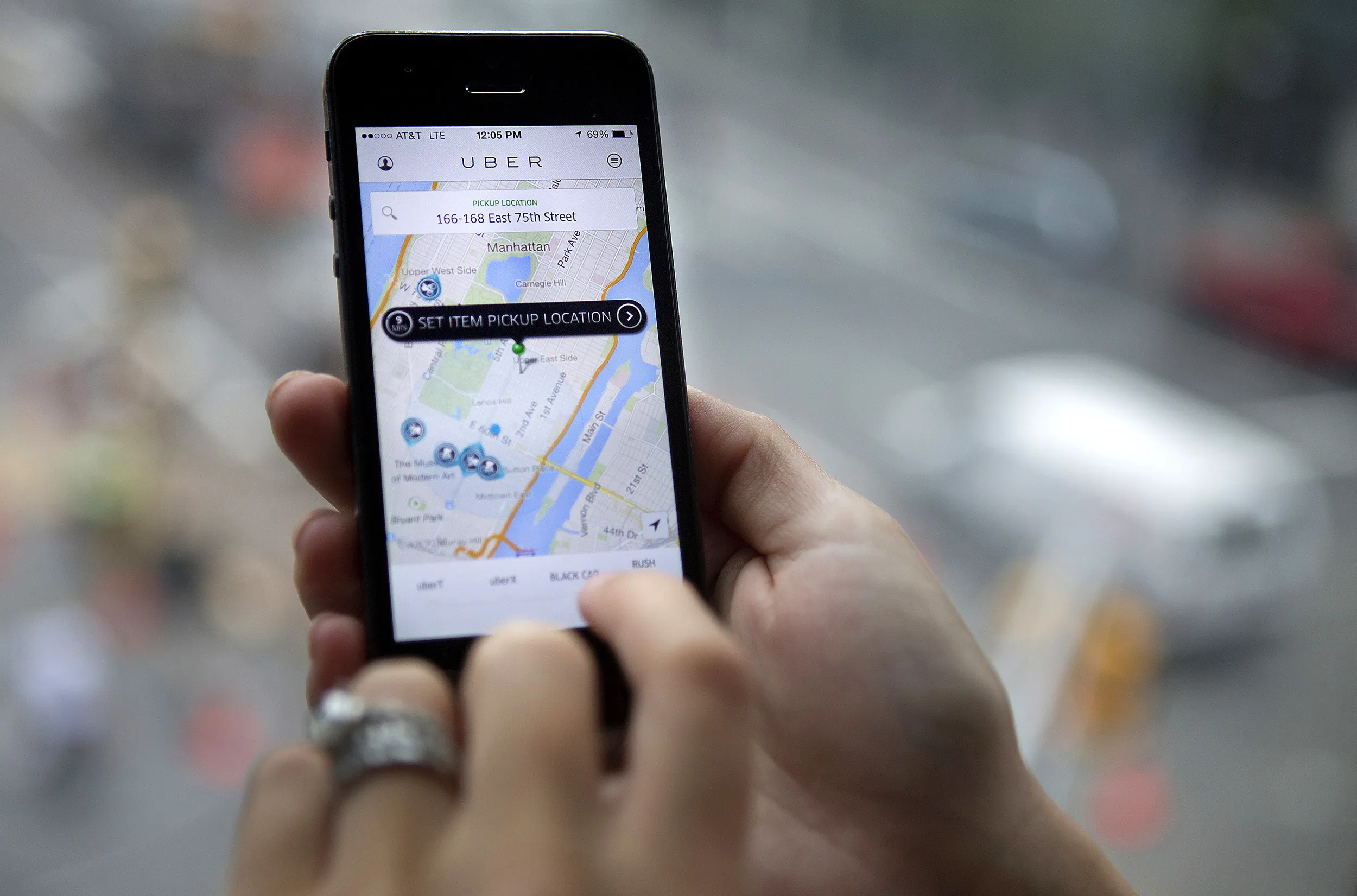 An Uber Technologies Inc. car service application in New York.
