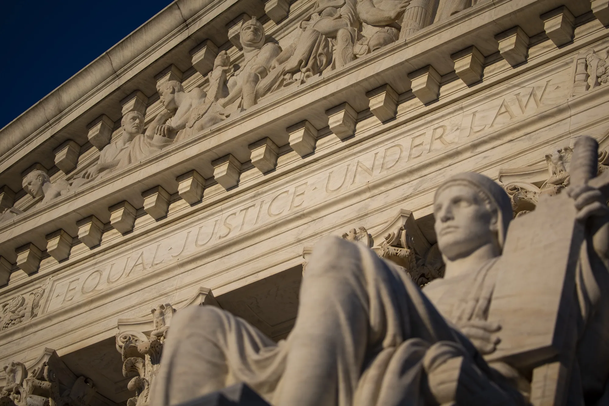 The U.S. Supreme Court stands in Washington, D.C., U.S., on Thursday, April 16, 2020.&nbsp;