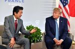 Shinzo Abe and Donald Trump at the G7 Summit in Biarritz, south-west France on August 25, 2019.