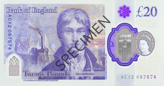 Bank of England Unveils New £20 Note With Turner’s Image