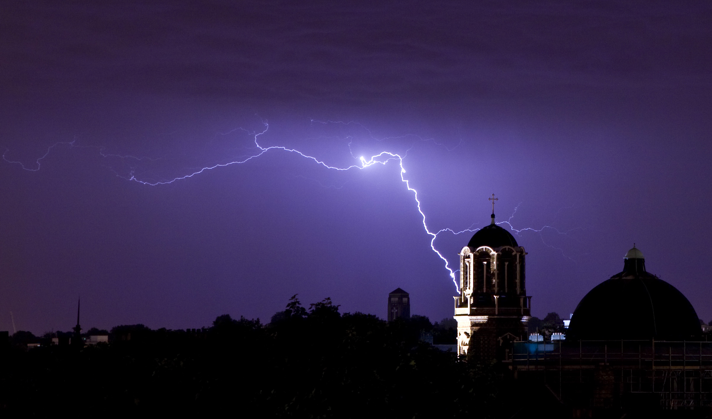 Lightning Strikes Over London Skyline