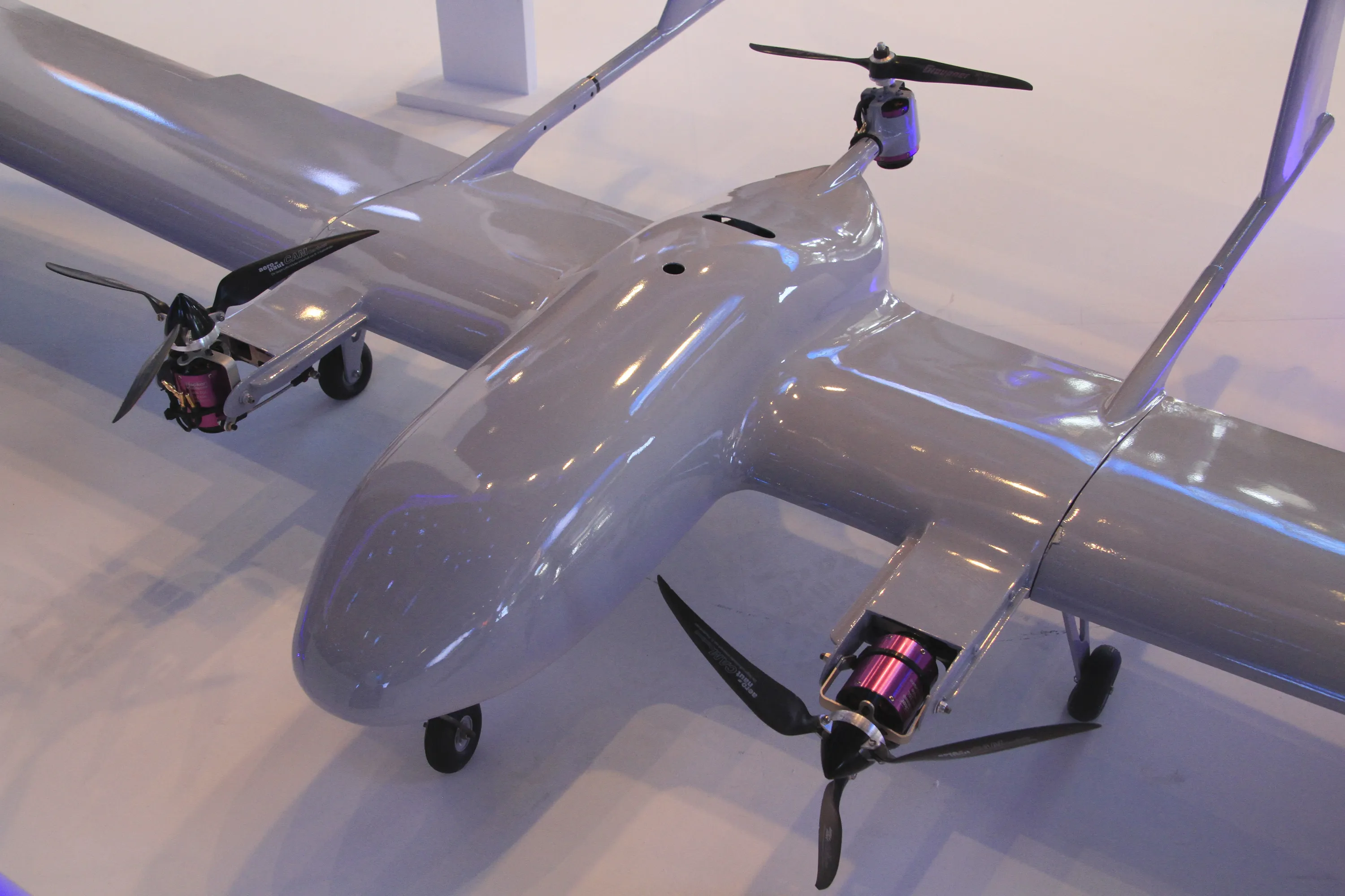 Israel Aerospace Industries (IAI)'s Mini Panther drone at the AUS&R (Autonomous, Unmanned Systems & Robotics) 2013 Expo conference and exhibition in Rishon LeZion, Israel. Photographer: Hanan Isachar/Corbis