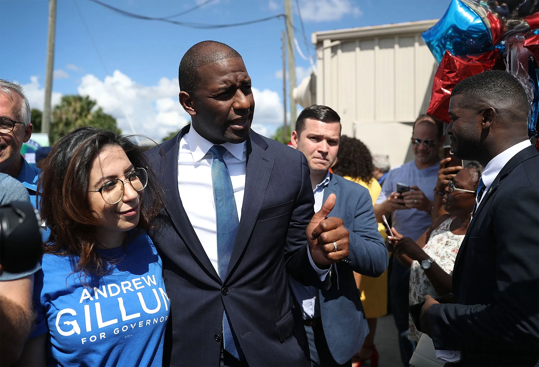Andrew Gillum, the Democratic candidate for Florida governor, greets people during a campaign rally in Orlando on Aug. 31.