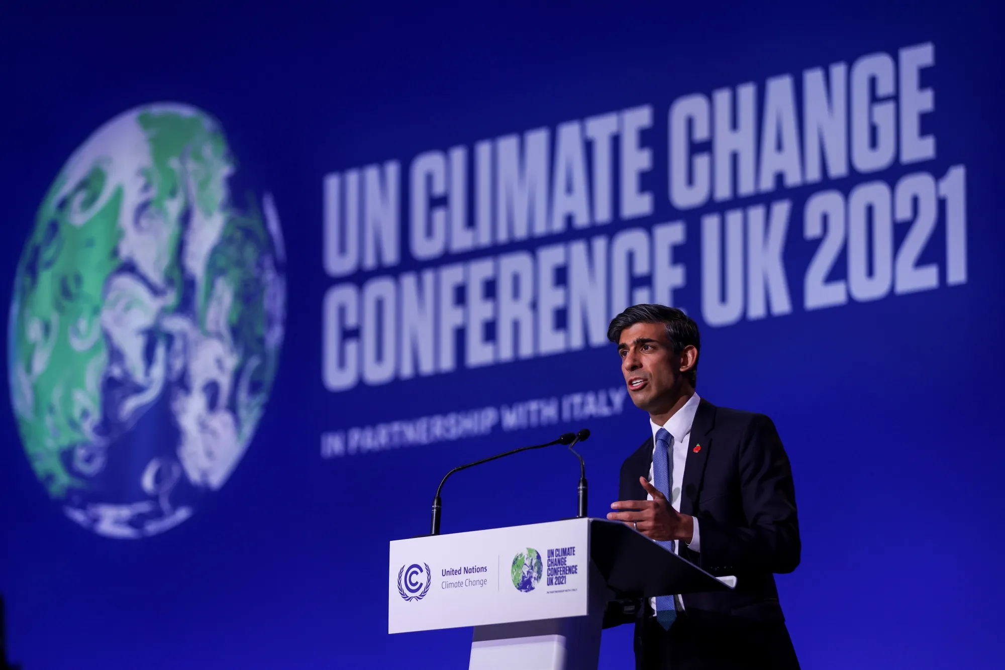 Rishi Sunak, U.K. chancellor of the exchequer, speaks&nbsp;during the COP26 climate talks in Glasgow, U.K., on&nbsp;Nov. 3.&nbsp;