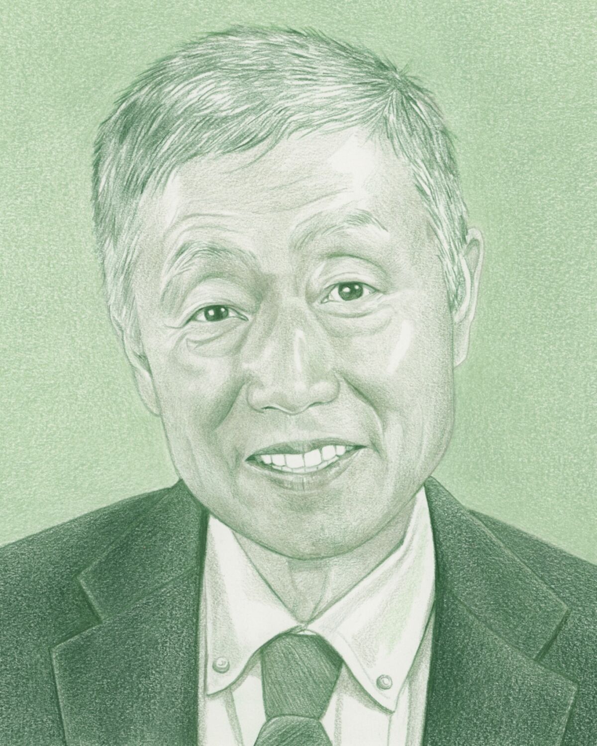 Illustrated portrait of Weijian Shan.