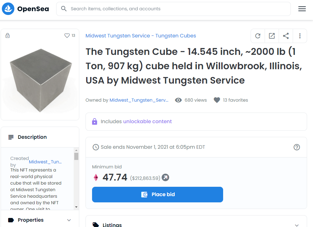 The Tungsten Cube NFT Marks the Dawn of the ‘Thingsperience’ Economy