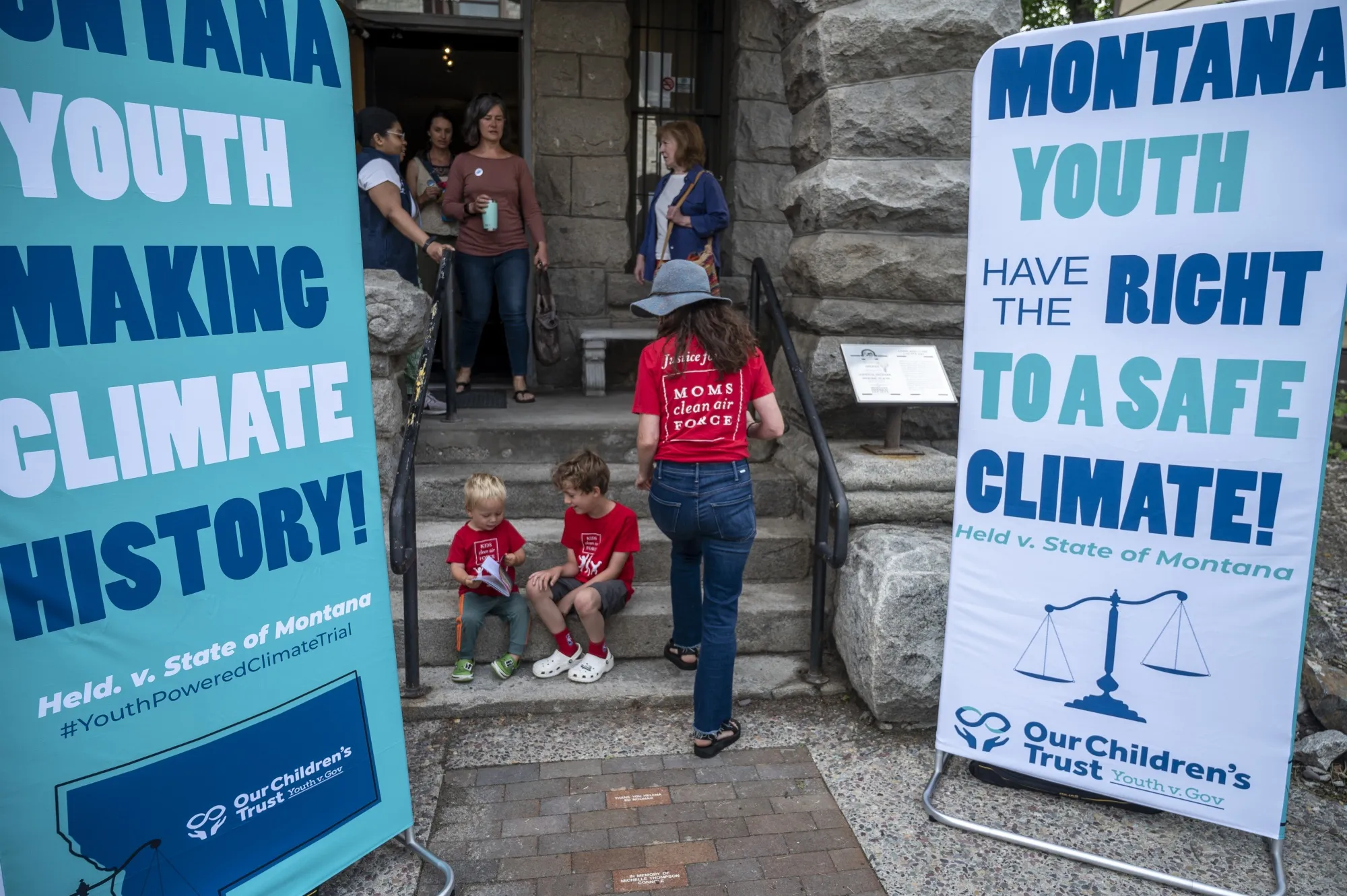 Supporters watch court proceedings at Montana's First Judicial District Court on June 12.&nbsp;